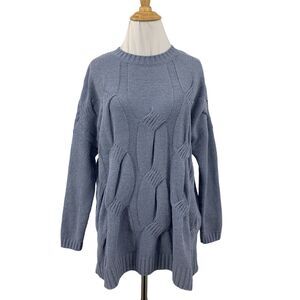 J. Jill Chenille Sweater Womens S Small Cloudy Soft Chunky Cable Knit Pullover